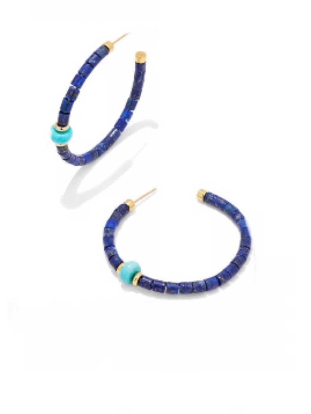 Kendra Scott Blue Hoop Earrings with Turquoise Accent